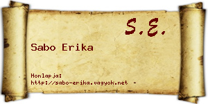Sabo Erika névjegykártya